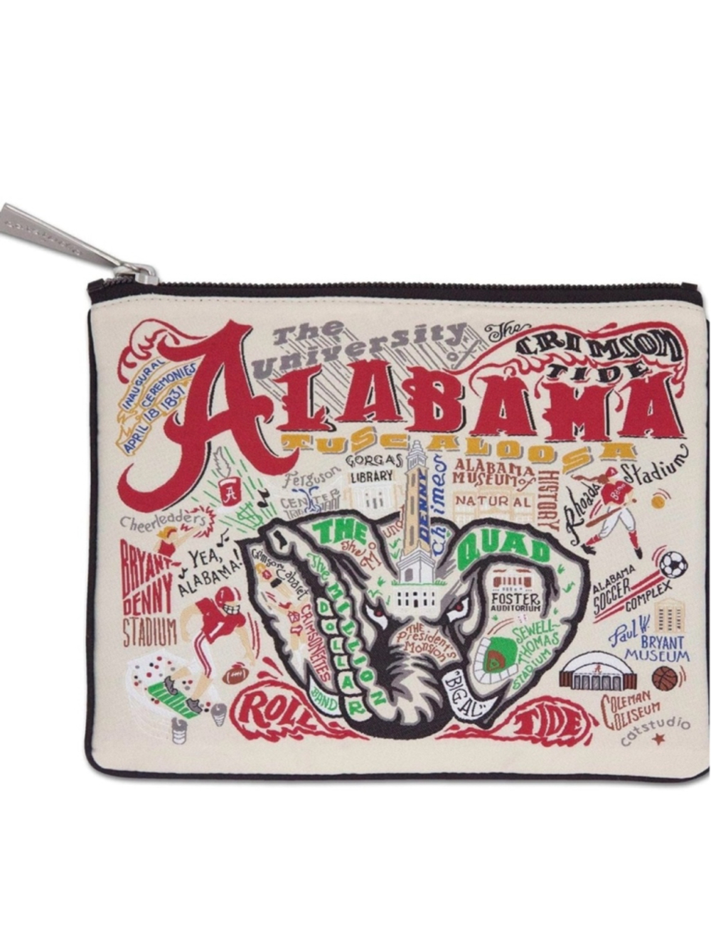 Catstudio Collegiate Alabama Crimson Tide Zipper Pouch Travel Bag BRAND NEW